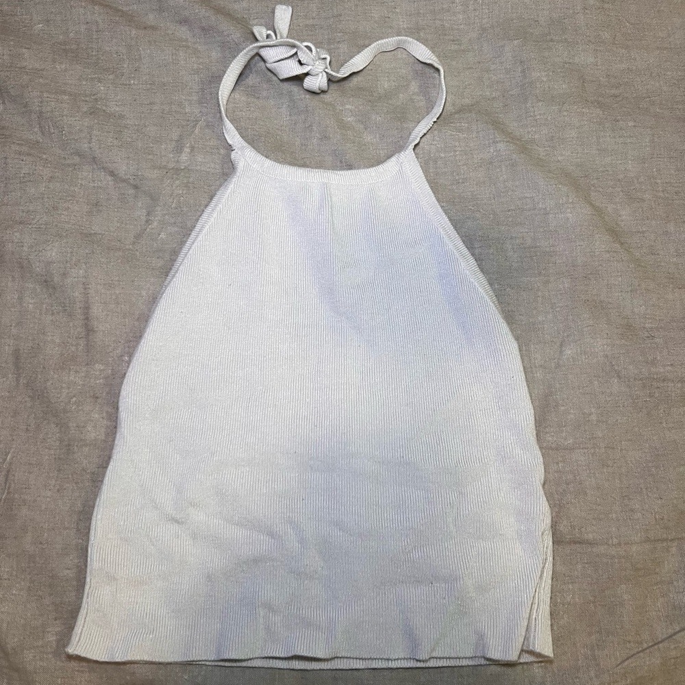 White Halter Neck Top